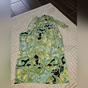 JULIAN CHANG PAISLEY HALTER TOP SZ XL